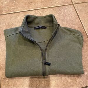 Bugatchi sweater quarter zip half zipper sweatshirt green luxury nice small